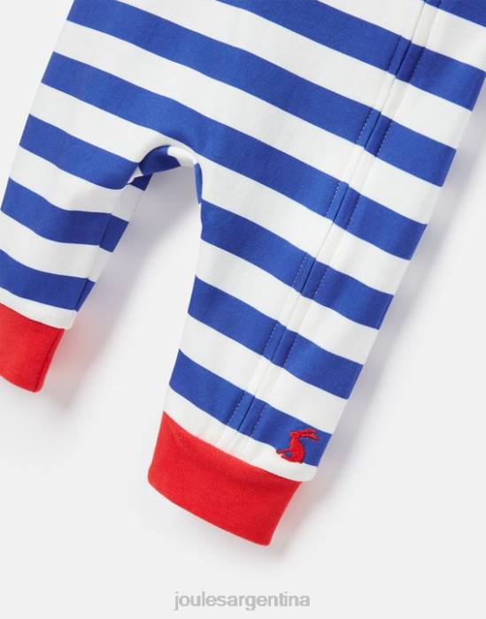 Joules Mono con diseño artístico de algodón de cultivo orgánico Winfield de 0 a 9 meses bebés cocodrilo de rayas azules accesorios 64BB426