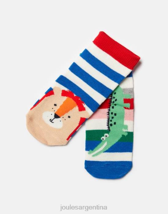 Joules paquete de 2 calcetines para pies limpios bebés león cocodrilo accesorios 64BB402