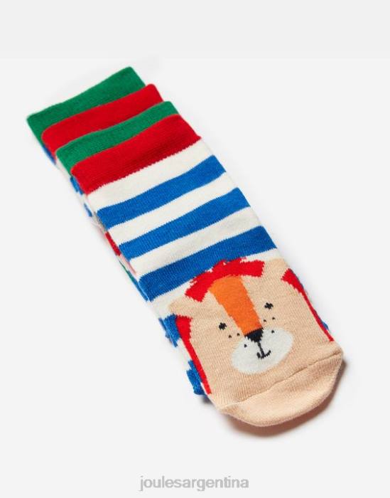 Joules paquete de 2 calcetines para pies limpios bebés león cocodrilo accesorios 64BB402