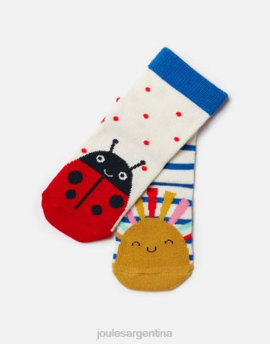 Joules paquete de 2 calcetines para pies limpios bebés mariquita del sol accesorios 64BB400