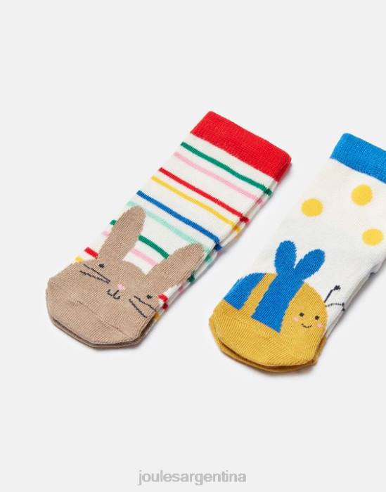 Joules pies limpios paquete de 2 calcetines bebés abeja conejita accesorios 64BB398