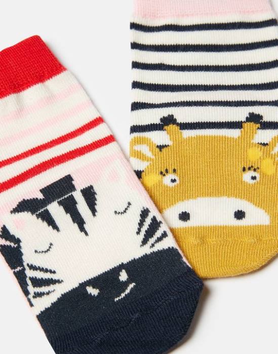 Joules pies limpios paquete de 2 calcetines bebés jirafa cebra accesorios 64BB435