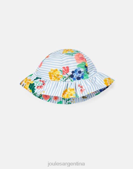 Joules sombrero para el sol estampado brit bebés floral de rayas azules accesorios 64BB409