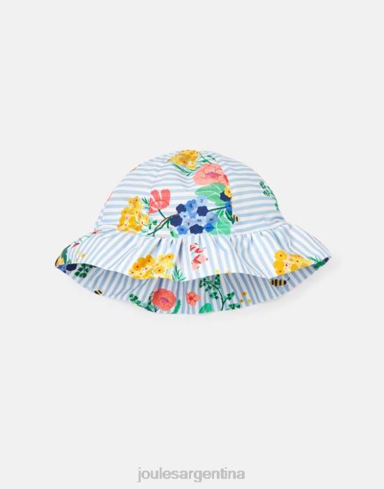 Joules sombrero para el sol estampado brit bebés floral de rayas azules accesorios 64BB409