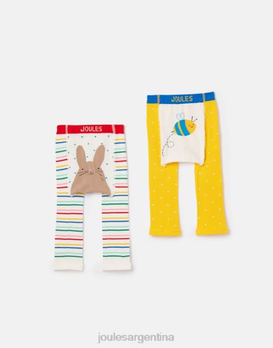 Joules paquete de 2 leggings con personajes animados bebés abeja conejita vestir 64BB407