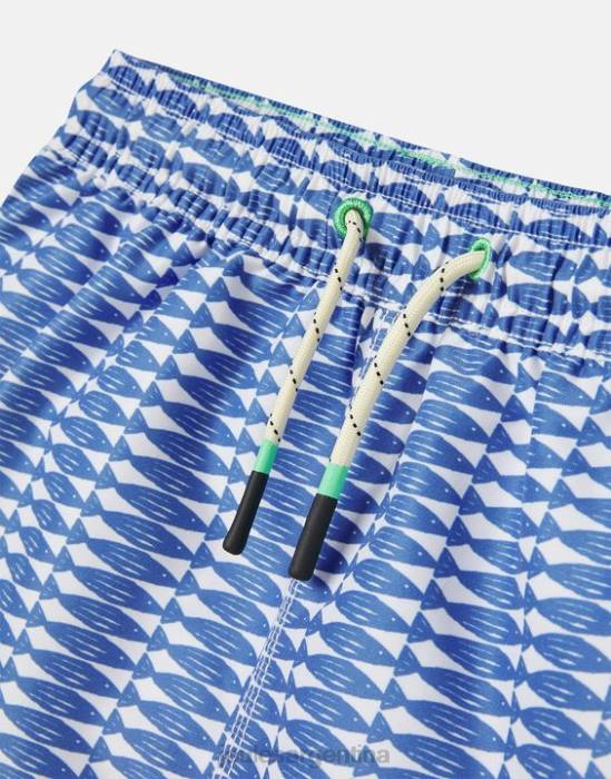 Joules shorts de baño con estampado de océano 2-12 años bebés pescado azul vestir 64BB356