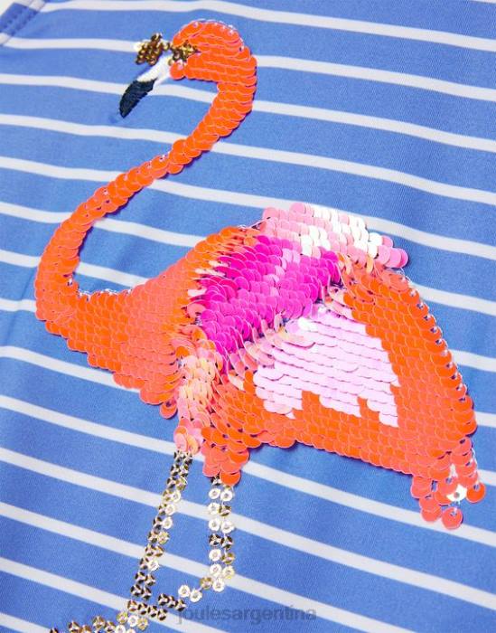 Joules Bañador con diseño de lentejuelas Splash 2-12 años bebés flamenco raya azul vestir 64BB299