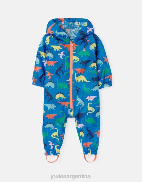 Joules Puddle traje impermeable reciclado para charcos 1-3 años Niños dinosaurio azul vestir 64BB439