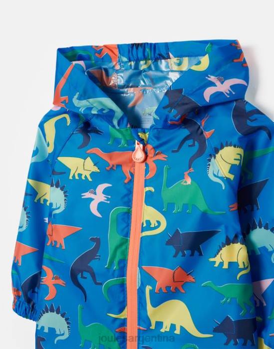 Joules Puddle traje impermeable reciclado para charcos 1-3 años Niños dinosaurio azul vestir 64BB439