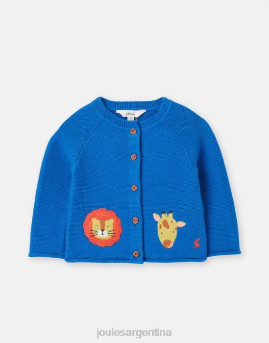 Joules cárdigan bertie con ilustraciones 0-3 años bebés safari azul vestir 64BB436