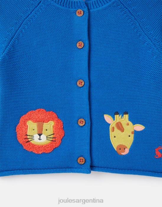 Joules cárdigan bertie con ilustraciones 0-3 años bebés safari azul vestir 64BB436