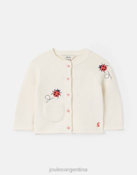Joules cárdigan bordado betsie 0-3 años bebés mariquita crema vestir 64BB395