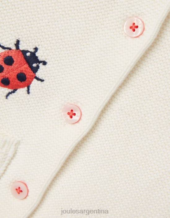 Joules cárdigan bordado betsie 0-3 años bebés mariquita crema vestir 64BB395