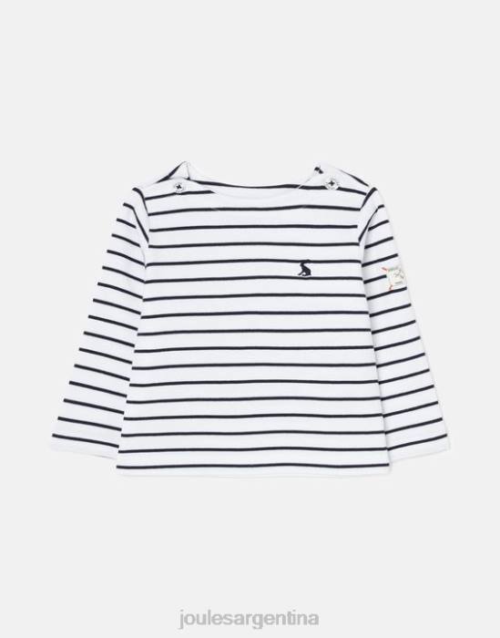 Joules camiseta manga larga raya puerto 0 - 3 años bebés raya azul marino vestir 64BB415