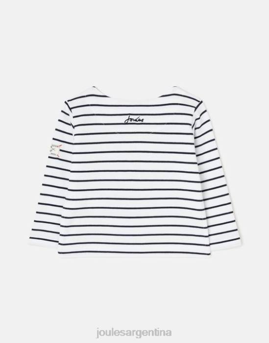 Joules camiseta manga larga raya puerto 0 - 3 años bebés raya azul marino vestir 64BB415