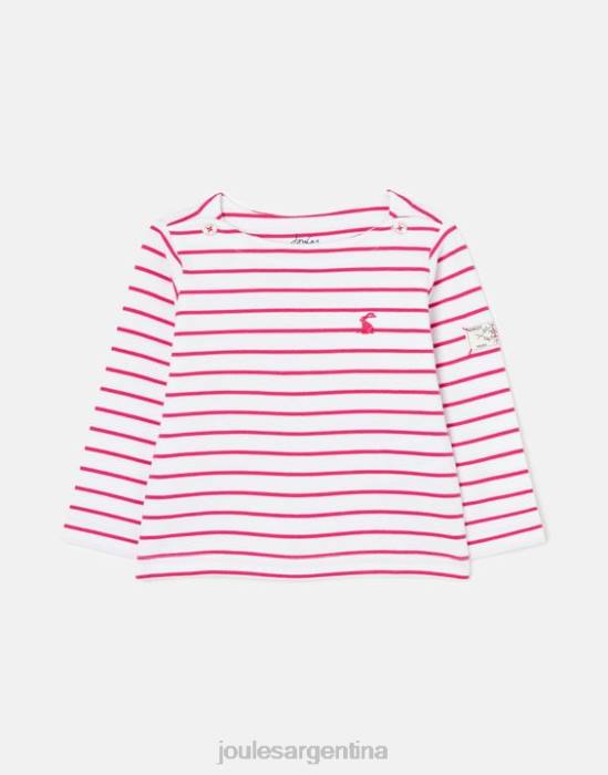 Joules camiseta manga larga raya puerto 0 - 3 años bebés raya rosa vestir 64BB405