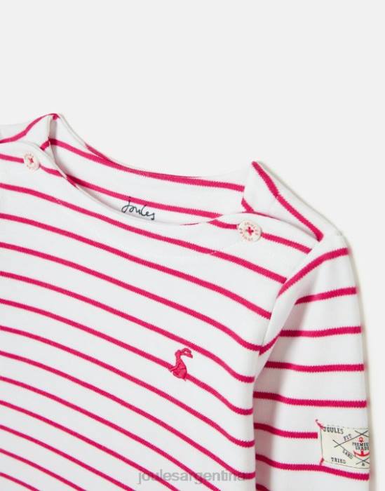 Joules camiseta manga larga raya puerto 0 - 3 años bebés raya rosa vestir 64BB405