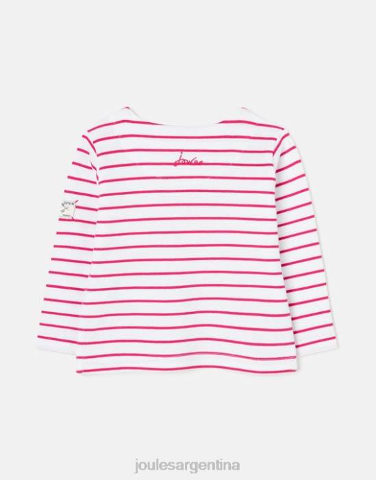 Joules camiseta manga larga raya puerto 0 - 3 años bebés raya rosa vestir 64BB405