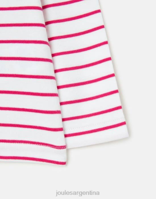 Joules camiseta manga larga raya puerto 0 - 3 años bebés raya rosa vestir 64BB405