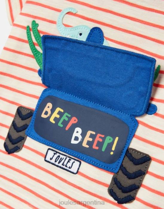 Joules camiseta tate art 0-3 años bebés camion raya roja vestir 64BB401
