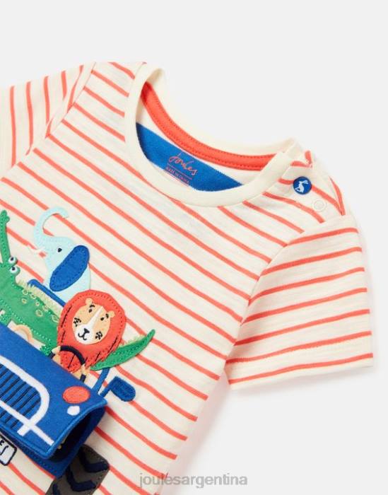 Joules camiseta tate art 0-3 años bebés camion raya roja vestir 64BB401