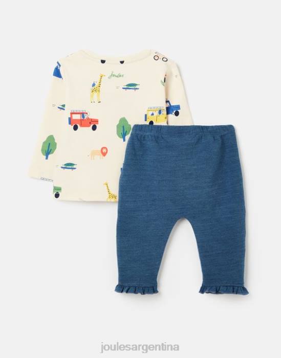 Joules conjunto percy camiseta y pantalón 0-3 años bebés safari crema vestir 64BB427