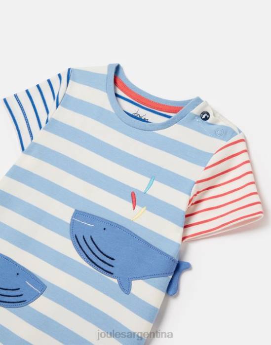 Joules mameluco con diseño de parche 0-24 meses bebés ballenas azules vestir 64BB425