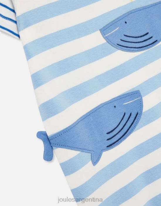Joules mameluco con diseño de parche 0-24 meses bebés ballenas azules vestir 64BB425