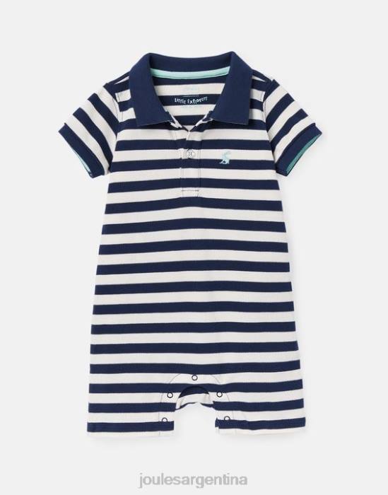Joules mameluco polo avellana 0-24 meses bebés raya azul blanca vestir 64BB428