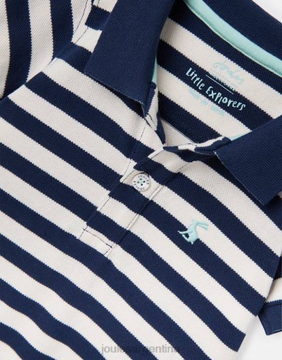 Joules mameluco polo avellana 0-24 meses bebés raya azul blanca vestir 64BB428