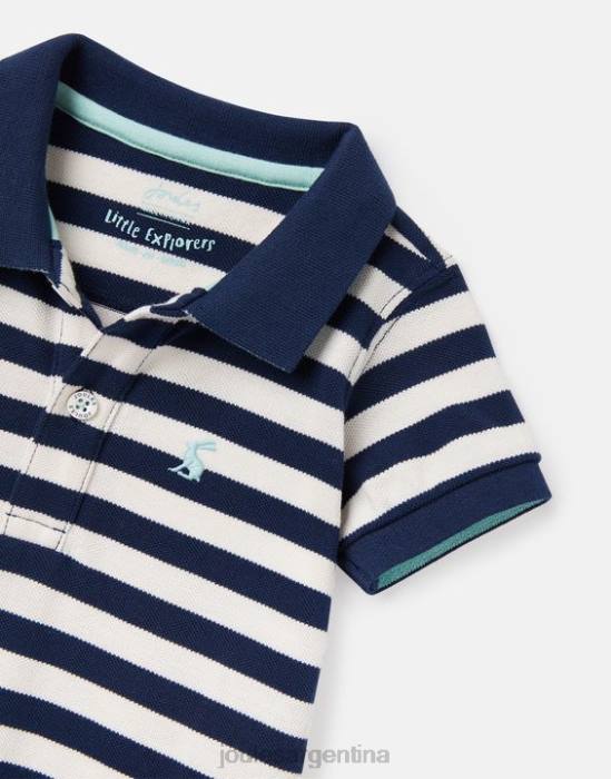 Joules mameluco polo avellana 0-24 meses bebés raya azul blanca vestir 64BB428