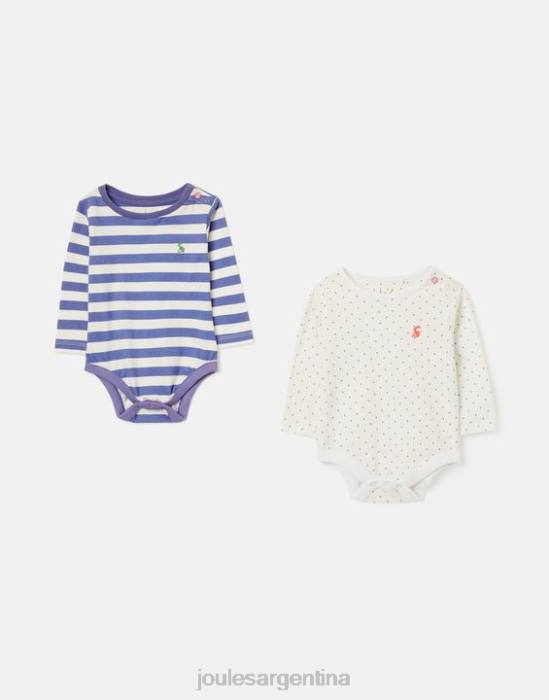 Joules pack de dos bodis verde oliva 0-9 meses bebés raya puntual vestir 64BB416