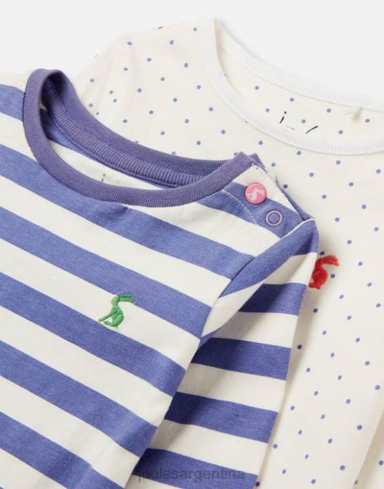 Joules pack de dos bodis verde oliva 0-9 meses bebés raya puntual vestir 64BB416