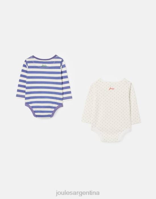 Joules pack de dos bodis verde oliva 0-9 meses bebés raya puntual vestir 64BB416