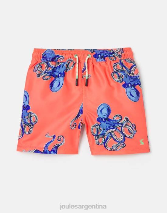 Joules shorts de baño con estampado de océano 2-12 años bebés pulpo naranja vestir 64BB369
