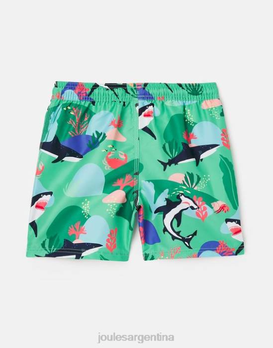 Joules shorts de baño con estampado de océano 2-12 años bebés tiburones verdes vestir 64BB357