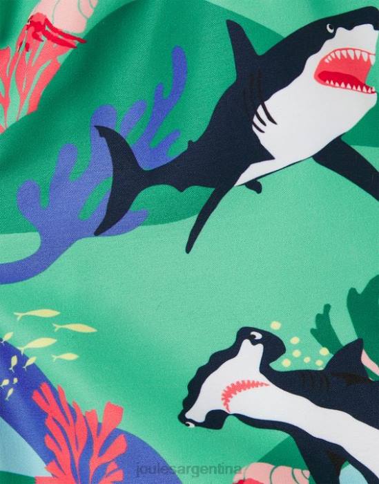 Joules shorts de baño con estampado de océano 2-12 años bebés tiburones verdes vestir 64BB357