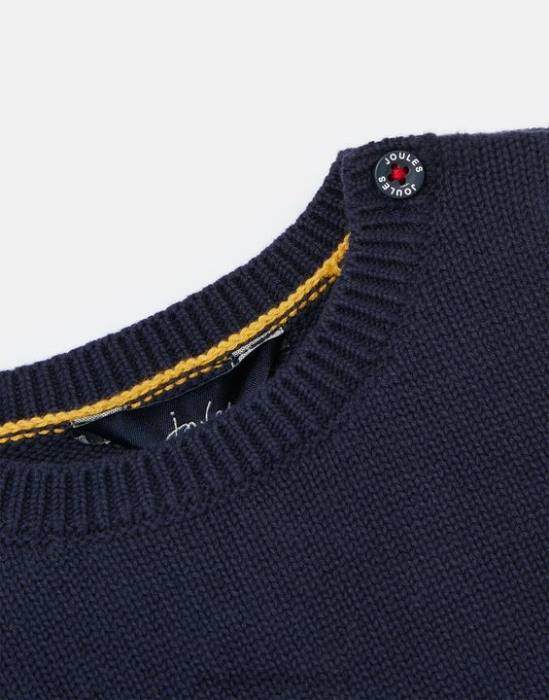Joules suéter de punto con intarsia agrietada 0-24 meses chicas reno azul marino vestir 64BB413