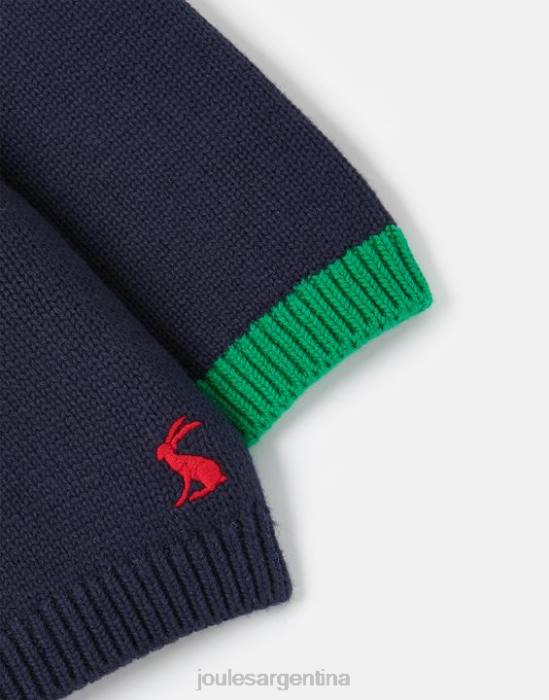 Joules suéter de punto con intarsia agrietada 0-24 meses chicas reno azul marino vestir 64BB413