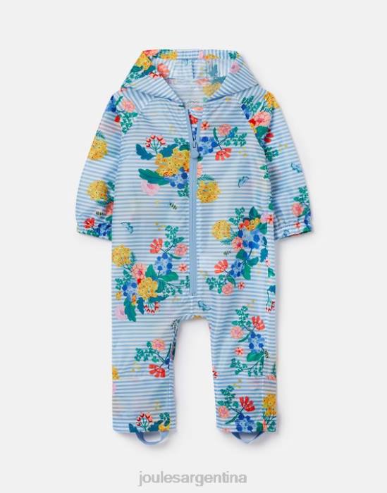 Joules traje impermeable para charcos 3 meses-3 años bebés floral de rayas azules vestir 64BB414