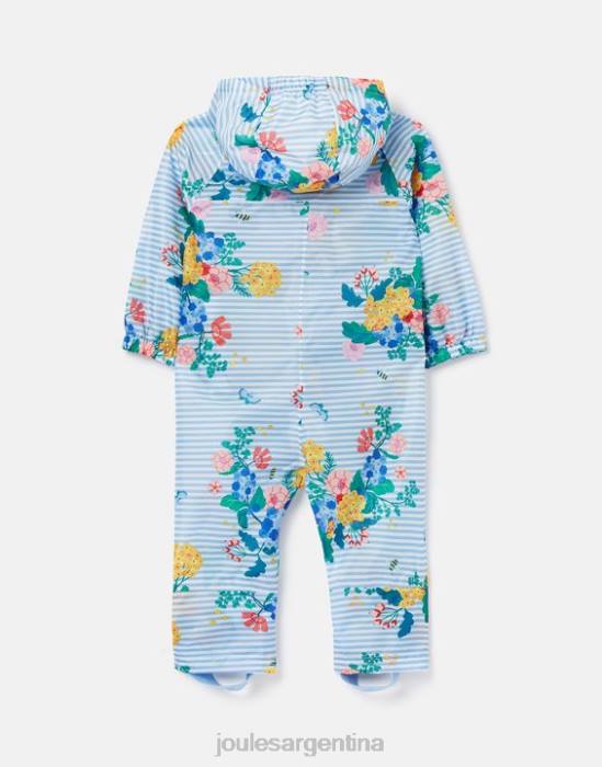 Joules traje impermeable para charcos 3 meses-3 años bebés floral de rayas azules vestir 64BB414