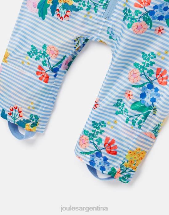 Joules traje impermeable para charcos 3 meses-3 años bebés floral de rayas azules vestir 64BB414