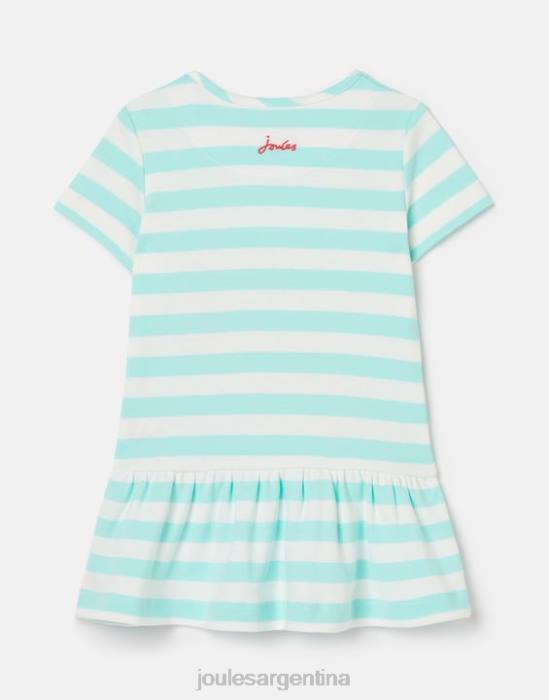 Joules vestido con peplum y diseño deslumbrante 0-3 años chicas raya aguamarina vestir 64BB394