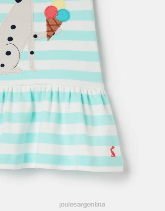 Joules vestido con peplum y diseño deslumbrante 0-3 años chicas raya aguamarina vestir 64BB394