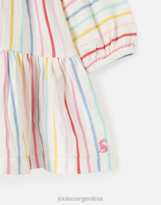 Joules vestido iola de manga larga a capas 0-3 años chicas raya múltiple vestir 64BB421