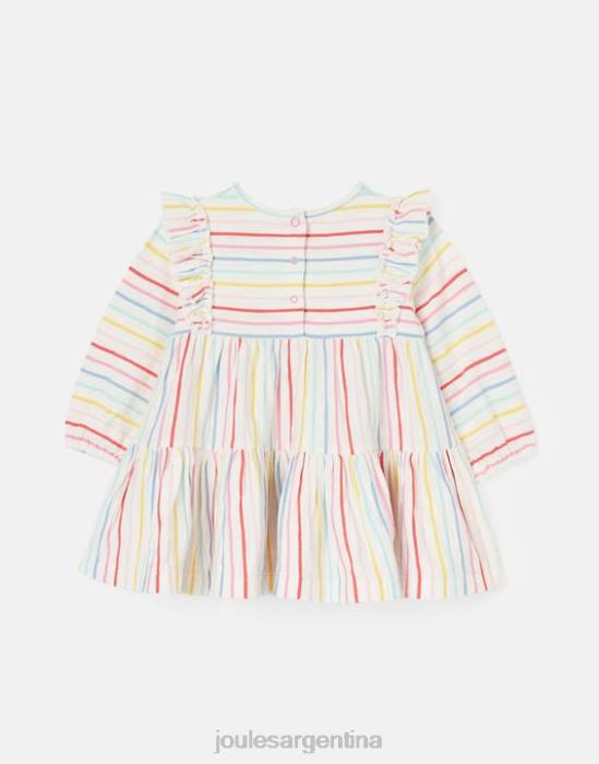 Joules vestido iola de manga larga a capas 0-3 años chicas raya múltiple vestir 64BB421