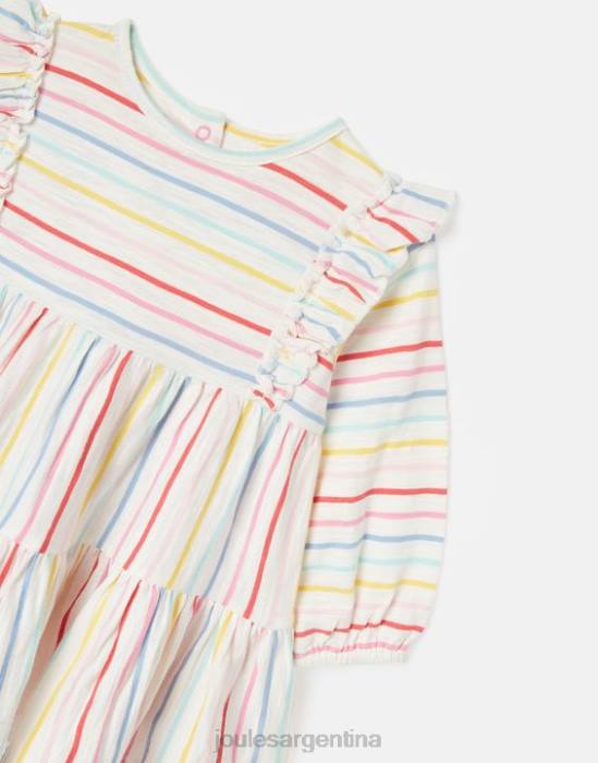 Joules vestido iola de manga larga a capas 0-3 años chicas raya múltiple vestir 64BB421