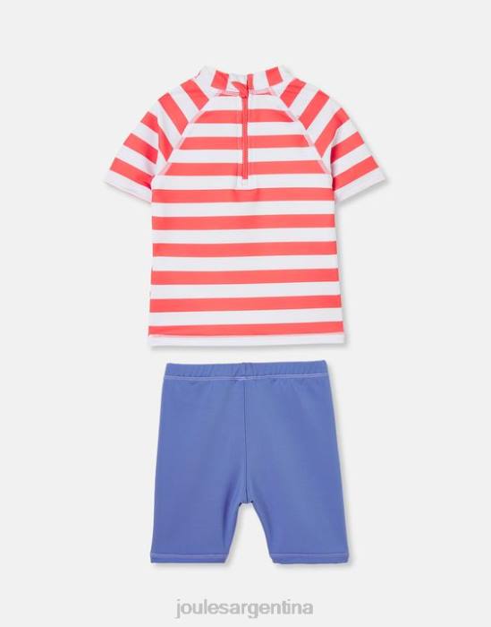 Joules conjunto de buzo con ilustraciones de chaleco anti-lycra 0-3 años bebés raya de pulpo naranja vestir 64BB434