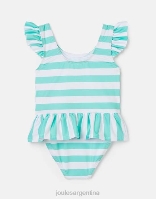 Joules traje de baño frillwell 0-3 años bebés gato raya aguamarina vestir 64BB420