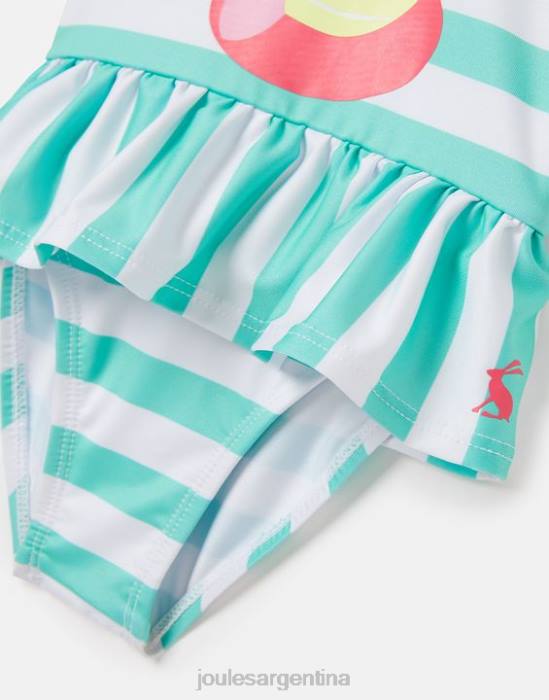 Joules traje de baño frillwell 0-3 años bebés gato raya aguamarina vestir 64BB420